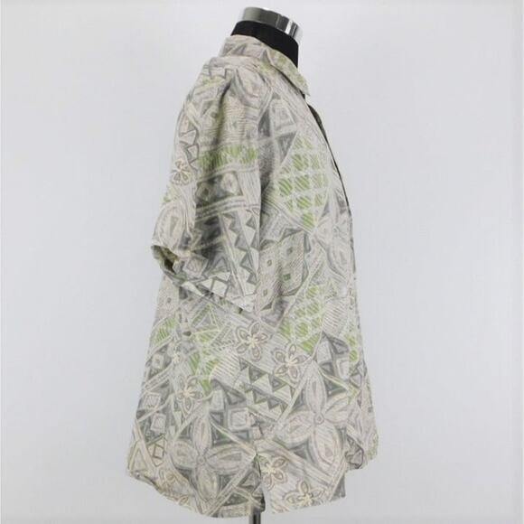 Cooke Street Green Gray Hawaiian Cotton Short Sleeve Button-Up Mens XXL Shirt - Picture 4 of 5